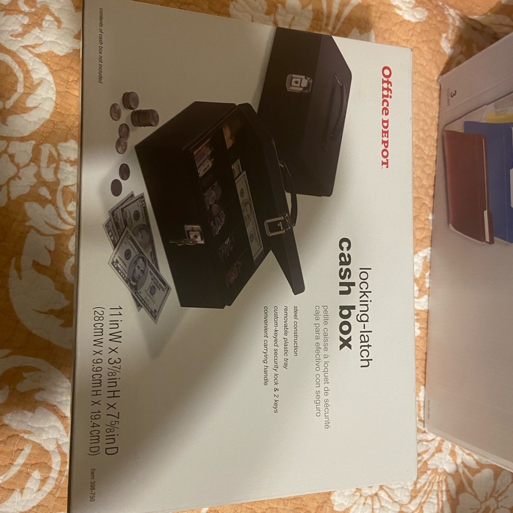 Office Depot Black Locking-Latch Cash Box